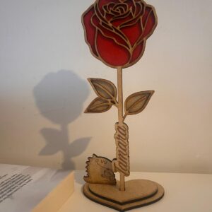 Rosa de Sant Jordi personalizada en madera