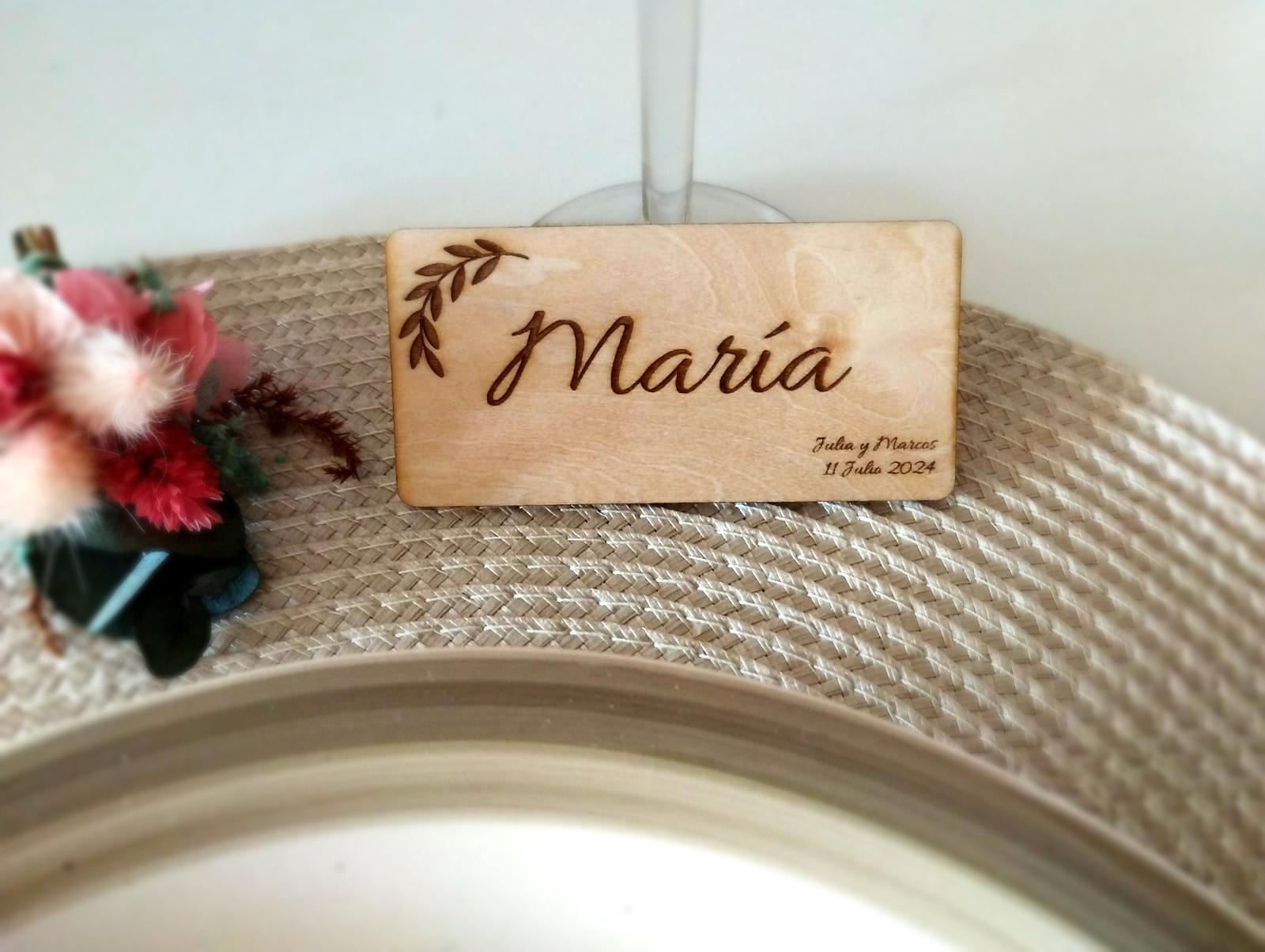 Marcasitios personalizado de madera con imán